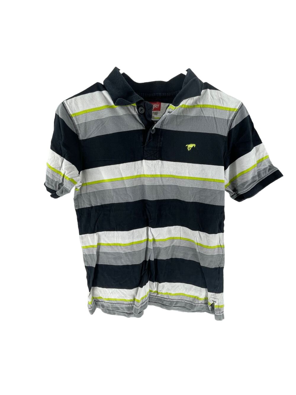 Wrangler Boys Striped Short Sleeve Collared Polo Shirt Youth Size Large 10/12